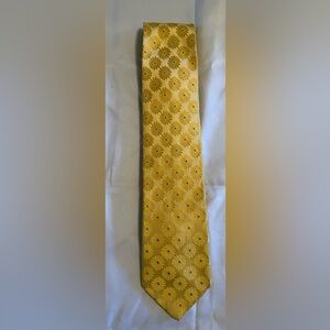 City Of London Sunburst Floral Yellow Men's Silk Tie